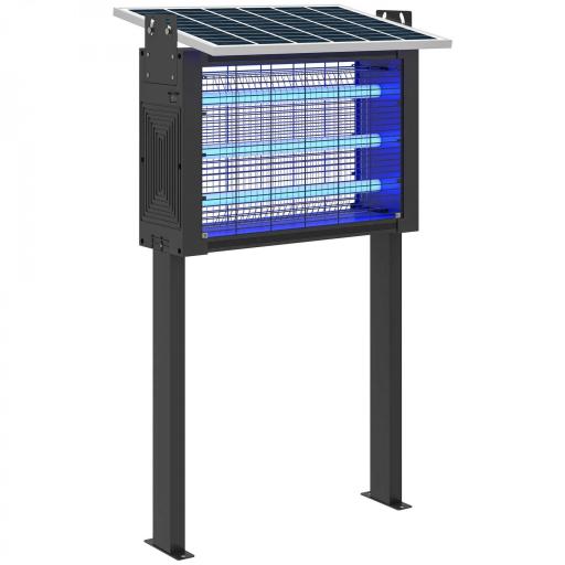 Lámpara Antimosquitos Eléctrica con Luces LED 25W para Exterior Efecto 200 m² con Soporte 51,5x35x93,5 cm Negro [9]