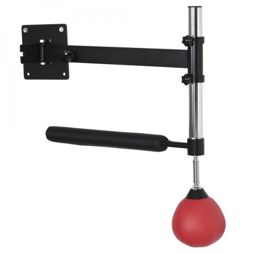 Bola de Velocidad de Boxeo Montado en Pared Altura Ajustable con Barra Giratoria e Inflador Punching Ball para Adultos y Adolescentes 79x72x20 cm Negro y Rojo [9]