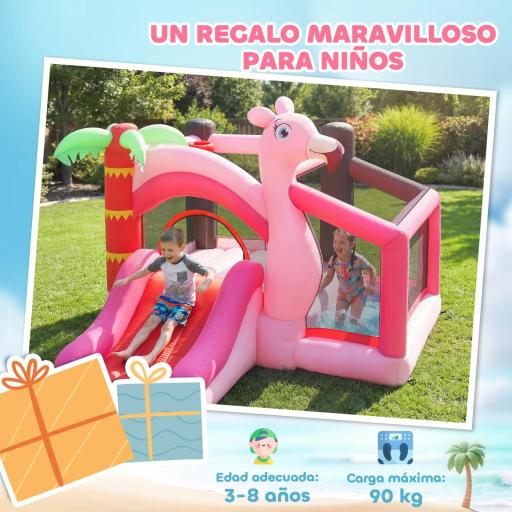 Castillo Hinchable para Niños con Soplador Tobogán Cama Elástica Piscina de Pelotas Canasta de Baloncesto 255x230x196cm [4]