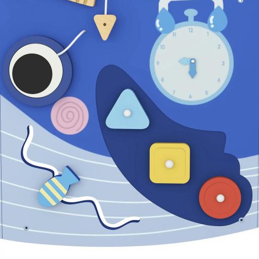 Tablero Sensorial Montessori Tema Ballena Busy Board Panel Sensorial Montessori 13 en 1 para Niños +2 Años Azul [11]