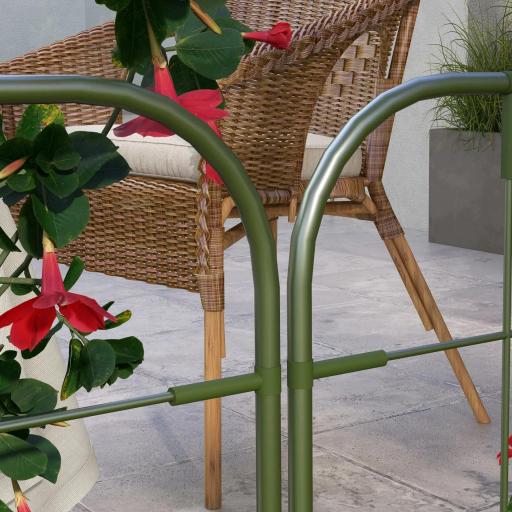 Juego de 4 Enrejados de Jardín Soportes para Enredaderas de Acero para Plantas Trepadoras y Decoración 40x90 cm Verde [5]