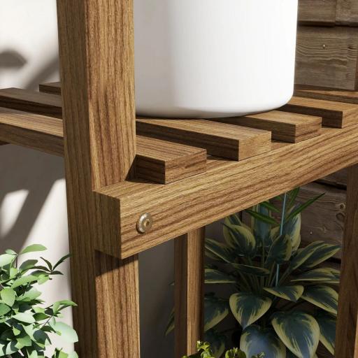 Soporte para Plantas con Ruedas Soporte para Macetas de 5 Niveles de Madera Uso Interno Externo 86x30x102 cm Carbonizado [7]