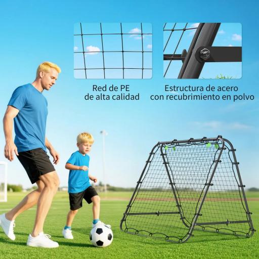 Red de Rebote Plegable con Ángulo Ajustable para Entrenamiento de Fútbol Béisbol y Tenis 100x95x90 cm Negro [3]