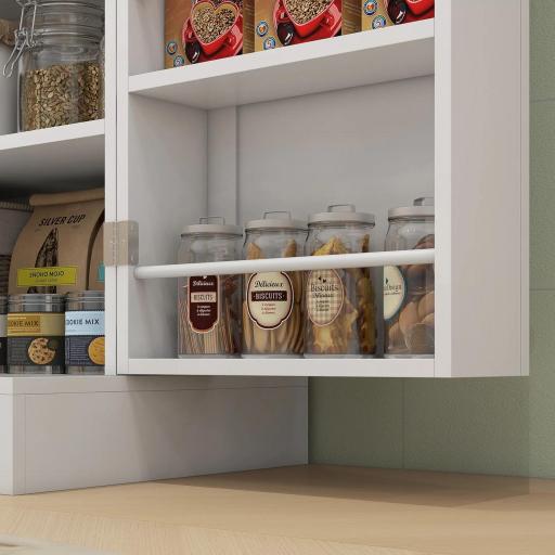 Armario Despensa de Cocina con 4 Puertas con Estantes Estantes Ajustables para Sala de Estar Comedor Blanco [3]