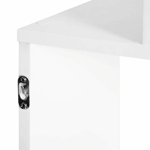 Estantería para Libros Moderna Librería con 6 Estantes para Comedor Salón Estudio 80x23x192 cm Blanco [7]