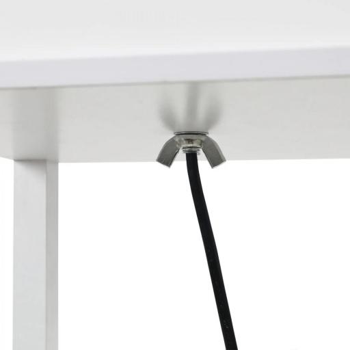 Lámpara de Pie con Estantes de Almacenaje, Lámpara de Madera Moderna, Bombilla E27, para Salón, Dormitorio, Oficina, Blanco [3]