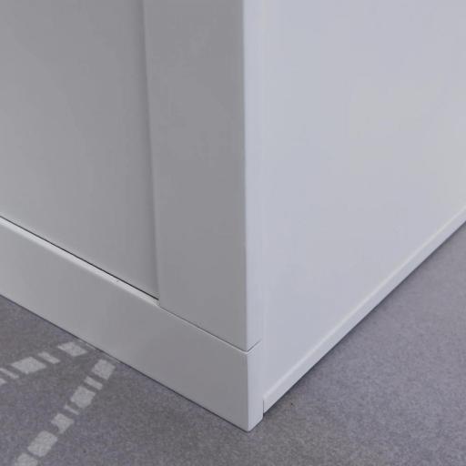 Cuencos para Perros con 2 Tazones de Acero Inoxidable y Espacio de Almacenaje Oculto 60x30x41 cm Blanco [7]