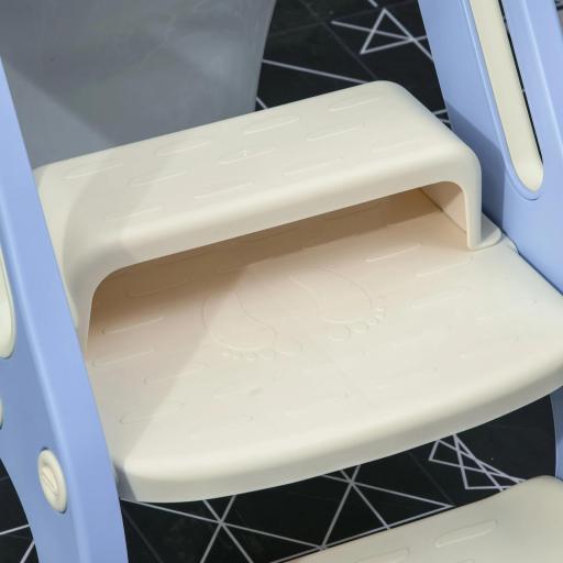 Adaptator WC para Niños con Escalera Plegable Reductor de Aprendizaje para Baño Portátil 67,9x42,8x51,5 cm Azul [7]