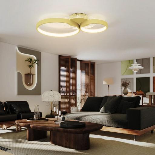 Lámpara de Techo LED 40W 3000 K/4000 K/6500 K para Dormitorio Salón Cocina Comedor Dorado [4]