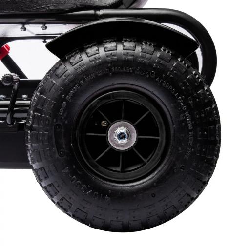 Go Kart a Pedales para Niños con Asiento Ajustable Neumáticos de Goma Freno de Mano Carga 50 kg 121x58x61 cm Negro [6]