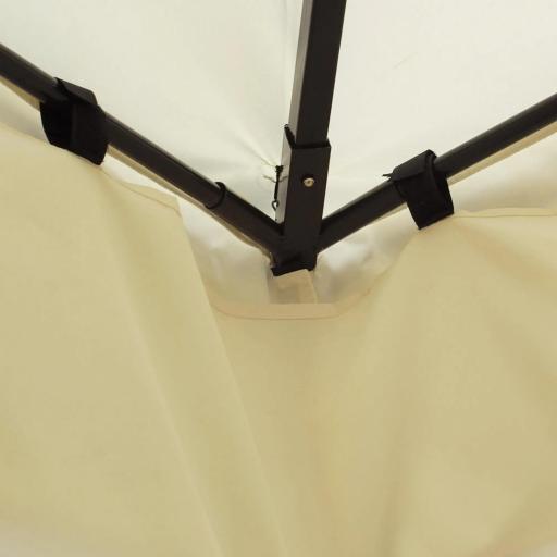 Cenador de Jardín 4x3m con Doble Techo Estructura de Acero Anti-UV para Exterior Patio 400x300x280 cm Crema [6]