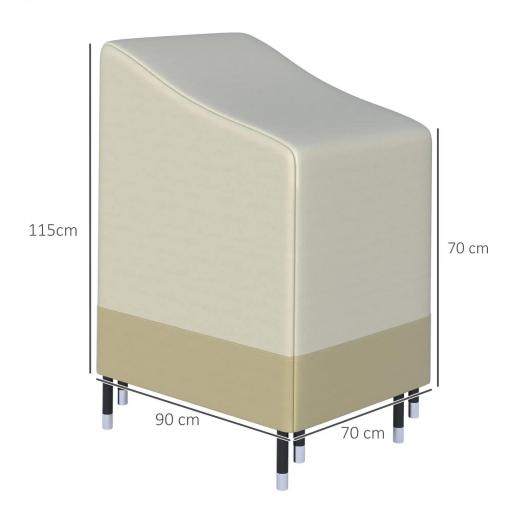 Funda para Sillas Apilables 90x70x115 cm Impermeable de Tela Oxford 600D Anti-UV Beige y Café [1]