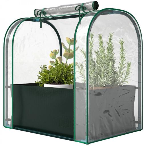 Mini Invernadero con Bolsa de Plantación Invernadero Pequeño Portátil para Interior y Exterior 68x50x70 cm Verde [8]