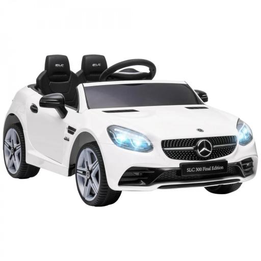 Coche Eléctrico Mercedes SLC 300 12V para Niños de 3-6 Años con Mando a Distancia Faros LED Bocina 107x62,5x44 cm Blanco [9]
