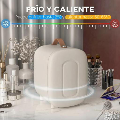 Nevera para Maquillaje 4L Nevera Cosméticos 9V/240V para Enfriar y Calentar Mini Frigorífico 20,3x26,3x28 cm Crema [2]
