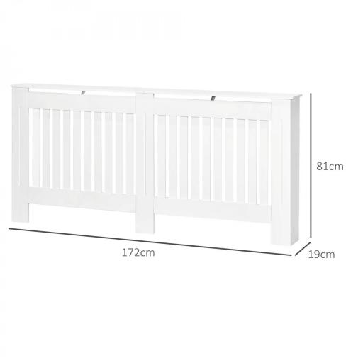 Cubreradiador de MDF Cubierta para Radiador para Salón Dormitorio Pasillo 172x19x81 cm Blanco [1]