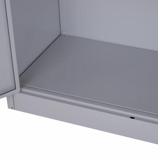 Armario Archivador Metálico con 2 Puertas Cerradura Estante Ajustable para Sala de Estar Estudio 80x40x92,5 cm Gris [6]