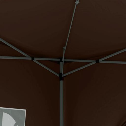 Carpa Plegable Pop-up 3x3 m con 4 Paredes Laterales Anti-UV y Bolsa de Transporte Café [3]