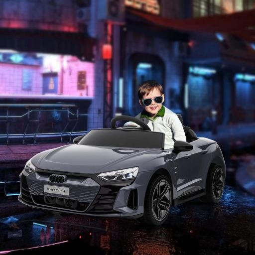 Coche Eléctrico para Niños de +3 Años AUDI RS e-tron GT Coche de Batería con Mando a Distancia 103x58x41 cm Gris
