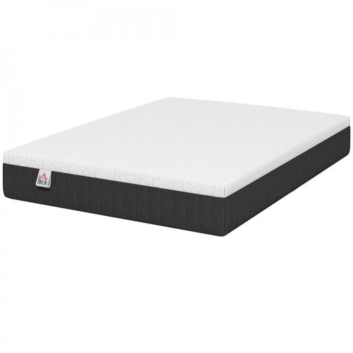 Colchón 190x135 cm Grosor 25 cm Colchón Viscoelástico de Muelles Ensacados de 7 Zonas Firmeza Media Funda Lavable [9]