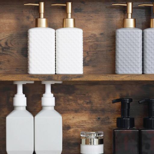 Armario con Espejo de Baño con Luz LED Mueble de Baño Colgante con Interruptor Táctil 70x15x65cm Marrón Rústico [5]