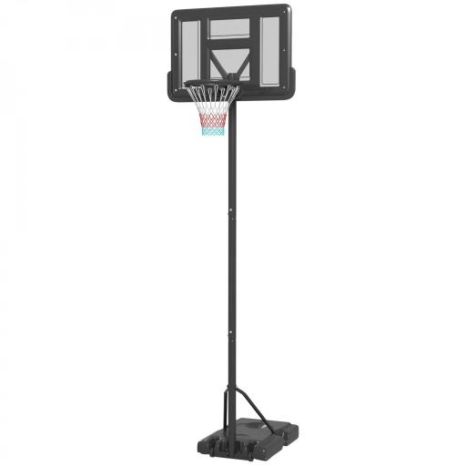 Canasta de Baloncesto de Exterior 2 en 1 con Altura Ajustable 230-305 cm Aro de Baloncesto con Soporte Ruedas Base Negro [8]