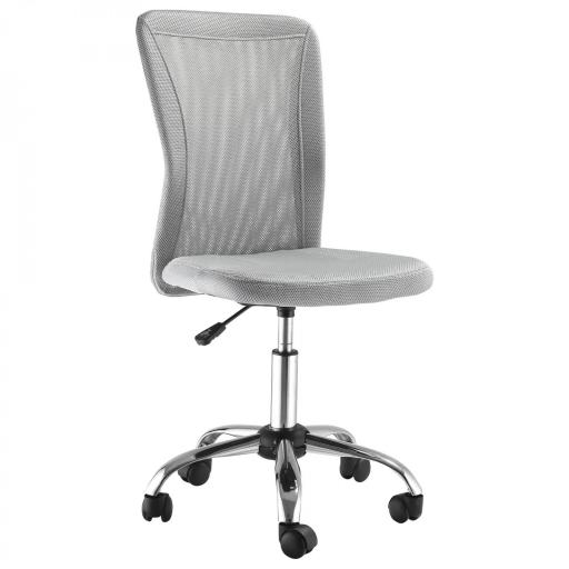 Silla de Escritorio Giratoria sin Brazos Silla de Malla con Altura Ajustable Carga 100 kg 43x58x90-100 cm Gris [8]