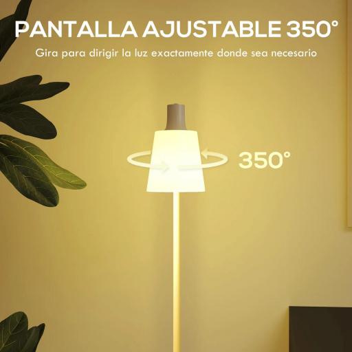 Lámpara de Pie LED Regulable con 3 Temperaturas de Color 3000K-6500K Pantalla Giratoria Bombilla E27 Blanco [5]