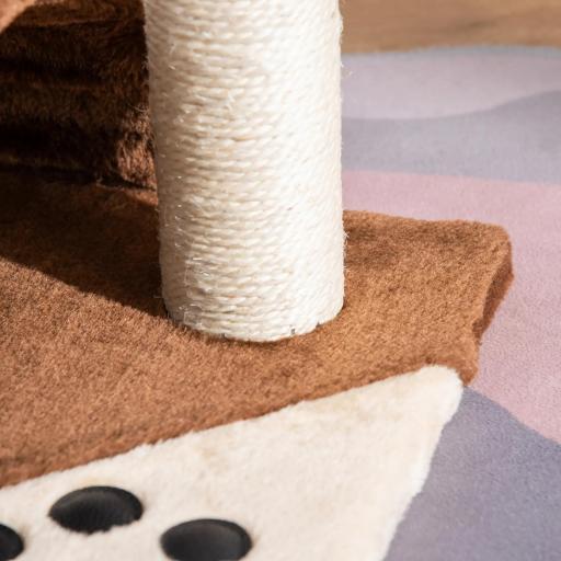 Árbol Rascador para Gatos Pequeños Altura 46 cm de 2 Niveles Árbol para Gatos con Poste Tablero para Rascar Plataformas y Juguete de Bola Colgante 35,5x37x46 cm Marrón [7]