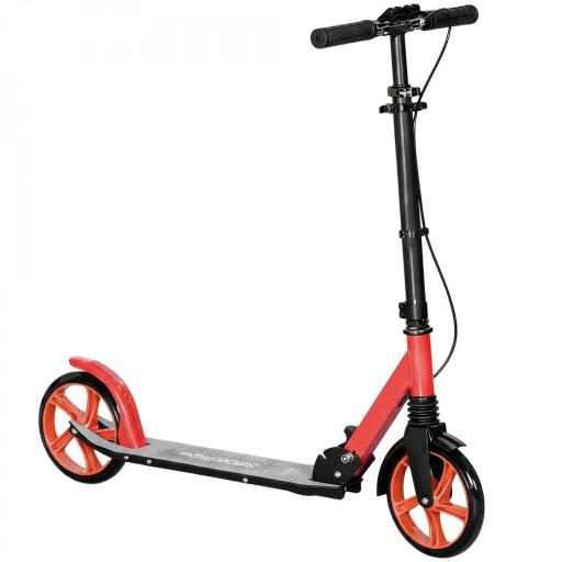 Patinete Plegable para Adultos y Niños de +14 Años Scooter con Manillar Ajustable 91,5x36,5x91-104 cm Rojo [8]
