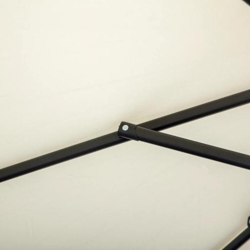 Sombrilla de Jardín Ø300x250 cm Parasol Excéntrico Inclinable con Manivela Base Cruzada y Soporte de Metal 8 Varillas para Terraza Exterior Balcón Beige [8]