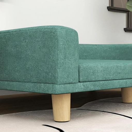  Sofá para Perros Grandes Cama Elevada para Perros con Cojín Lavable y Patas de Madera Carga 30 kg 98x67x25 cm Verde [6]