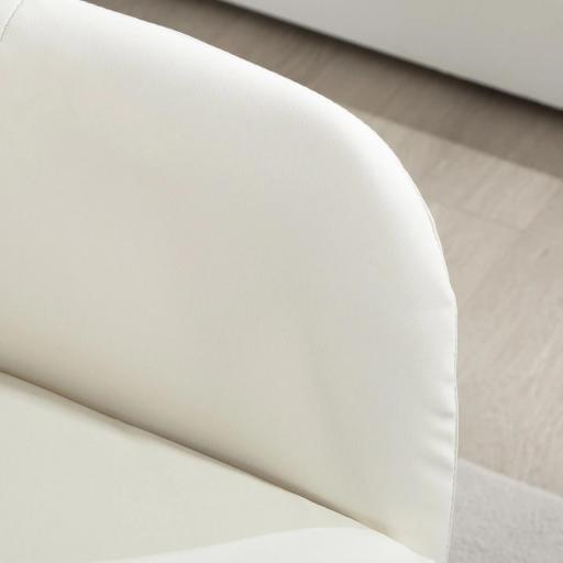 Sillón para Salón Giratorio 360° con Altura Ajustable Respaldo Envolvente Reposabrazos y Cojín 60x60x79-91 cm Blanco [7]