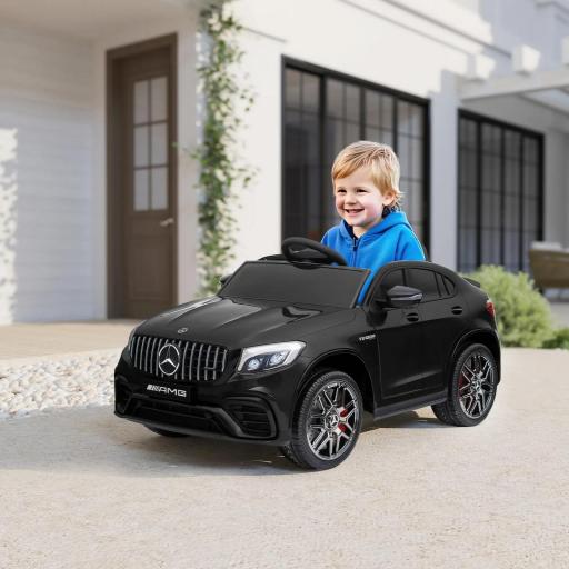 Coche Eléctrico para Niño +3 Años con Licencia de Mercedes 12V con Mando a Distancia Música y Luces Negro