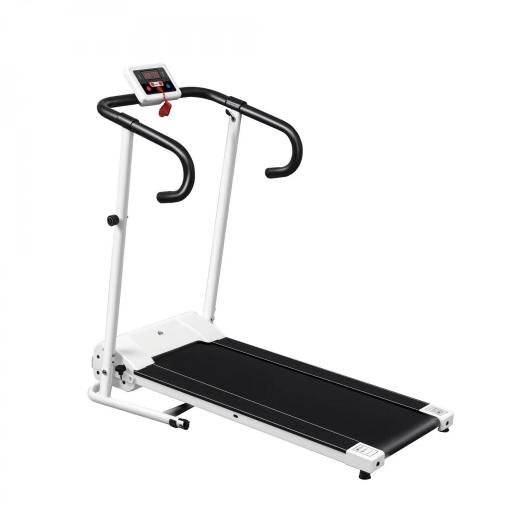 Cinta de Andar Plegable Cinta de Correr Eléctrica Velocidad de 1-10km/h con Pantalla LCD y Carga Máx. 110 kg para Fitness Hogar Oficina 125x61x118 cm Blanco y Negro [9]