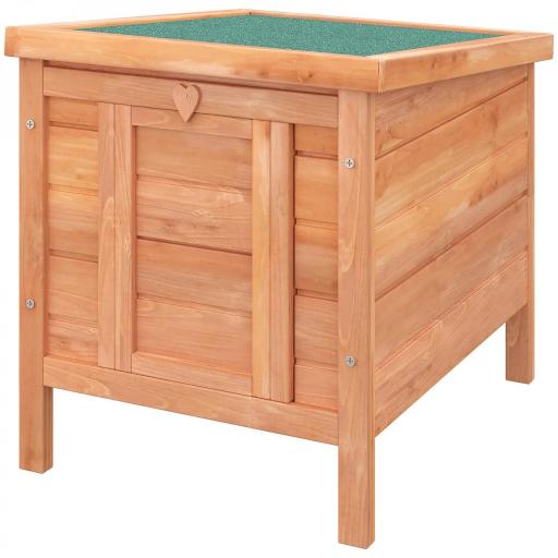 Conejera de Madera Exterior Jaula Caseta para Roedores Mascotas Pequeñas con Techo Asfáltico Se Puede Abrir y Rampa Antideslizante 42x51x43 cm Natural [8]