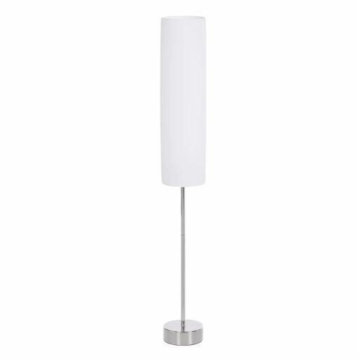 Lámpara de Pie Moderna para Dormitorio Estudio Salón (2 E27 Bombilla) Interruptor de y Bajo Consumo con Base de Acero Inoxidable 120 cm Blanco [2]