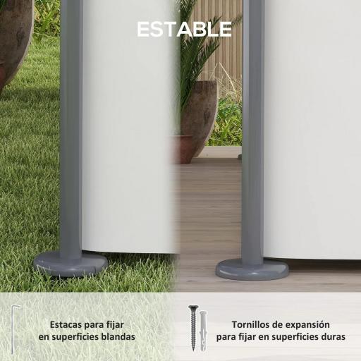 Cenador de Jardín de 4x3 m con Doble Techo Paredes Laterales Resistente al Agua para Exterior Terraza Crema [4]