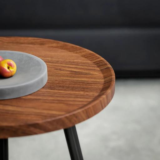 Juego de 2 Mesas Auxiliares Apilables Mesas Nido Estilo Moderno con Marco de Metal para Salón Dormitorio Efecto Madera [7]