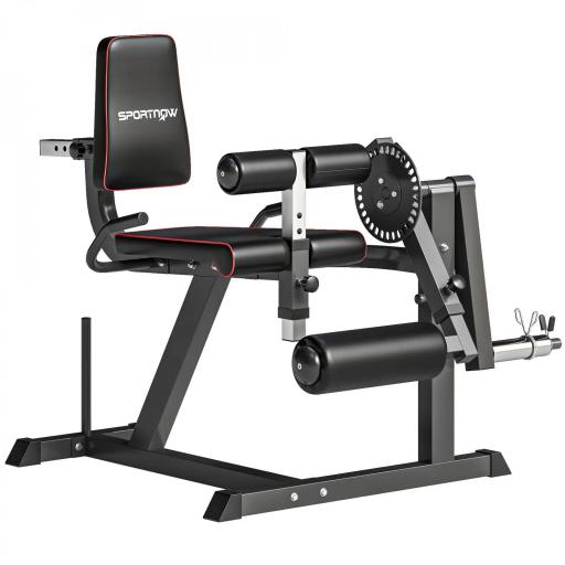 Máquina de Extensión y Curl de Piernas Ajustable con Carga de Placas para Entrenamiento de Cadera Muslos en Gimnasio [9]