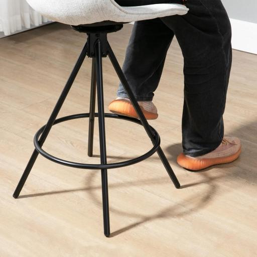 Conjunto de 2 Taburetes Altos de Cocina con Asiento Giratorio Taburetes de Bar Tapizados 41,5x47,5x90 cm Gris Claro [6]