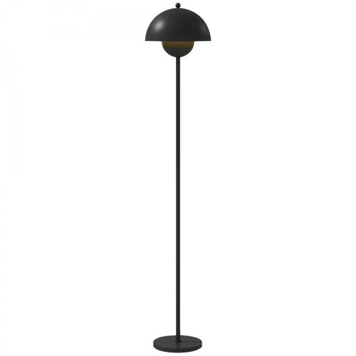 Lámpara de Pie para Salón Moderna con Pantalla de Cuenco Interruptor de Pie Casquillo E27 Sin Bombilla Ø30x155 cm Negro [8]