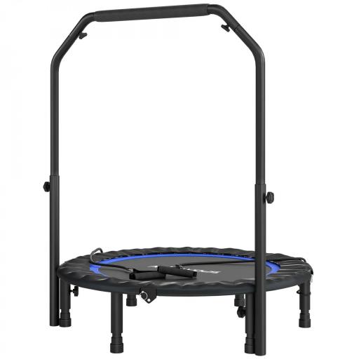 Cama Elástica Plegable Ø102 cm con Mango Ajustable Marco de Acero para Entrenamiento Piernas Cuerpo Azul y Negro [9]