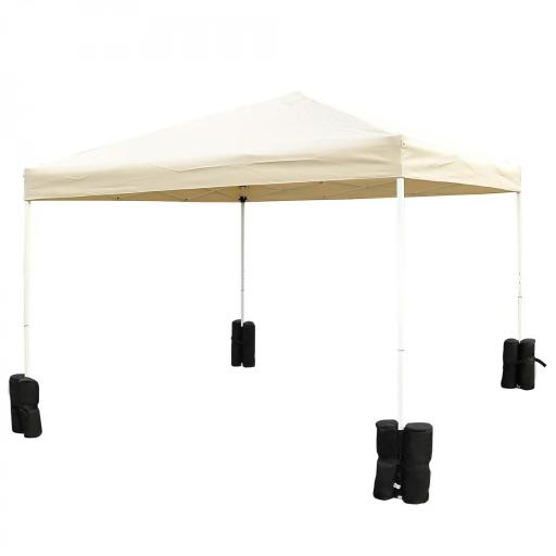 Pack de 4 Sacos de Lastre Rellenables para Carpa Tienda y Cenador Volumen Máx. 15kg Ø14x42 cm Color Negro [9]