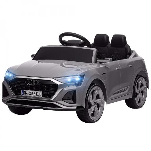 Coche Eléctrico para Niños Audi Q8 etron sportback con Batería 12V Mando a Distancia Faros Bocina y Música Gris [9]
