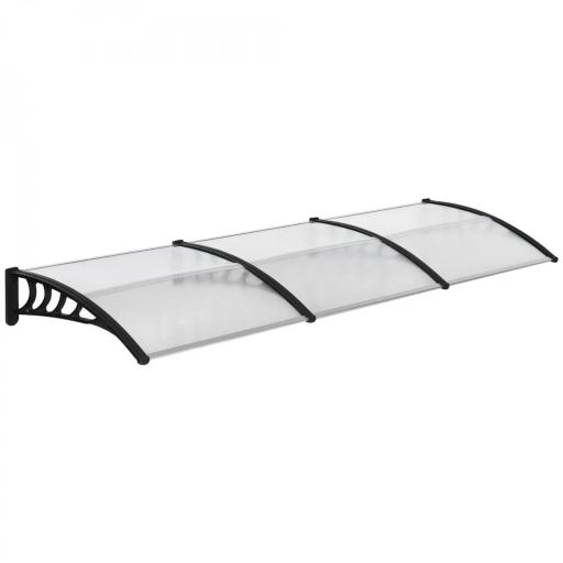 Marquesina Exterior para Puertas y Ventanas 303x96 cm Tejadillo de Protección Policarbonato Transparente [7]