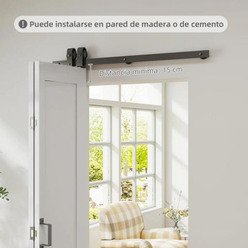 Puerta Plegable Corredera con Herrajes Acabado Personalizable Tirador Fácil Montaje 90x210 cm Blanco [8]