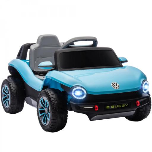 Coche Eléctrico para Niños de +3 Años Volkswagen E-Buggy 12V con Mando a Distancia 2,4 G Ruedas con Suspensión Azul [10]