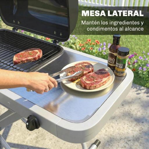 Barbacoa de Carbón Portátil Barbacoa de Carbón Redonda Tapa con Soporte Rejilla Ventilación Ajustable Ø41x44 cm Negro [2]