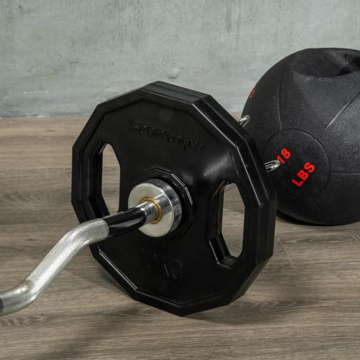 Conjunto de 2 Discos de Pesas de 10 kg con Orificio de 5 cm para Entrenamiento de Fuerza Ø32x4 cm Negro [7]